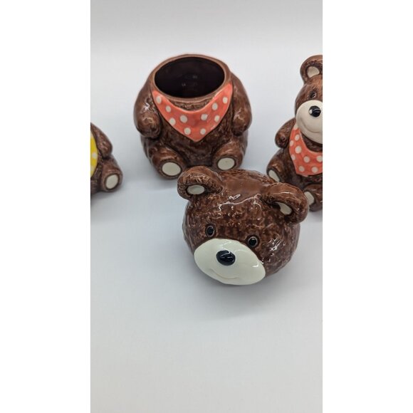 Otagiri Bears Salt and Pepper Shakers and Big Bear Sugar or Jam Jar Container - Picture 15 of 16